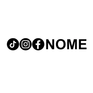 AUTOCOLANTE - TIKTOK + INSTAGRAM + FACEBOOK + NOME