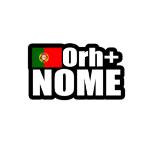 AUTOCOLANTE NOME + BANDEIRA + GRUPO SANGUÍNEO