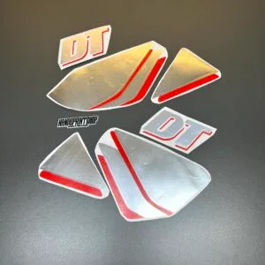 KIT AUTOCOLANTES YAMAHA DT 50 LCDE - VERMELHO E CROMADO